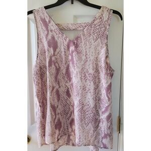 Maurices Top Size XXL Mauve Animal Snake Print Tank V Neck Pullover Sleeveless